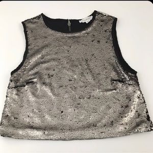 Stella Luce Womens Large Sequin Crop Top.